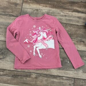 The Children's Place Pink Unicorn Long Sleeve Tee
